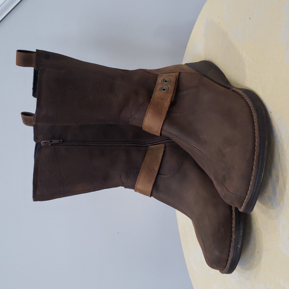 Merrell Boot Womens sz 9 Clay Travvy Leather Brown Tan Tall Waterproof Winter